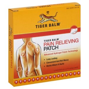 Topical Pain Relief Tiger Balm 80 mg – 24 mg – 16 mg Strength Camphor / Menthol / Capsaicin Patch 5 per Box