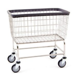 Laundry Cart 4-1/2 Bushel Capacity Steel Tubing 5 Inch Clean Wheel System Casters