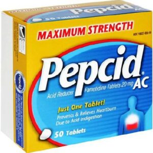 Antacid Pepcid AC 20 mg Strength Tablet 50 per Box