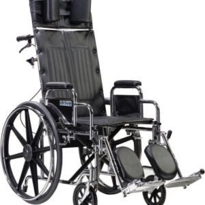 Reclining Wheelchair drive Sentra Dual Axle Desk Length Arm Swing-Away Elevating Legrest Black Upholstery 22 Inch Seat Width Adult 450 lbs. Weight Capacity