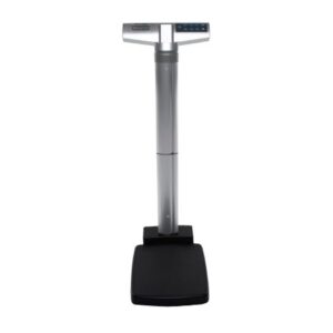 Physician Scale with Height Rod Health O Meter LCD Display 460 lbs. / 209 kg Capacity Gray AC Adapter / Battery Operated