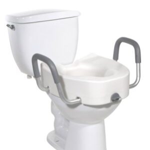 Raised Toilet Seat with Arms drive Premium 5 Inch Height Elongated 300 lbs. Weight Capacity