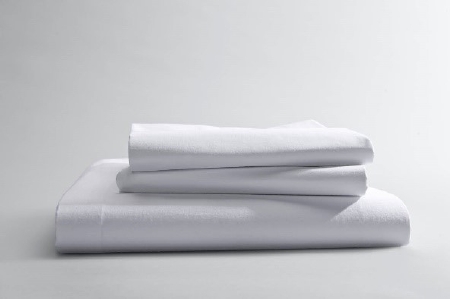 Bed Sheet Percale Flat 66 W X 115 L Inch White Cotton / Polyester Reusable