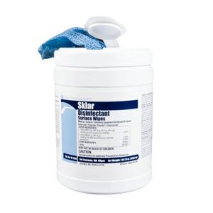 Surface Disinfectant Cleaner Sklar Premoistened Alcohol Based Manual Pull Wipe 100 Count Canister Alcohol Scent NonSterile