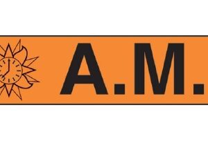 Pre-Printed Label Barkley Auxiliary Label Orange Paper A.M Black Safety and Instructional 3/8 X 1-5/8 Inch