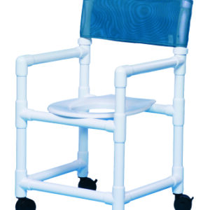 Commode / Shower Chair Standard Fixed Arms PVC Frame Mesh Backrest 20-1/2 Inch Seat Width 300 lbs. Weight Capacity