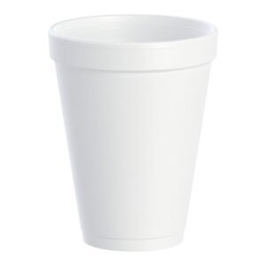 Insulated Drinking Cup Dart 12 oz. White Styrofoam Disposable
