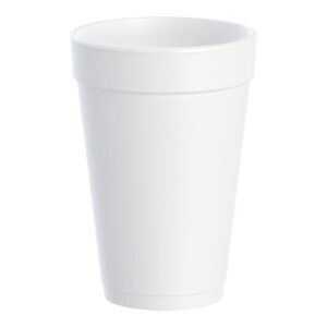 Insulated Drinking Cup Dart 16 oz. White Styrofoam Disposable