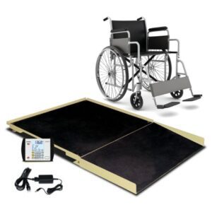 Wheelchair Scale Detecto LCD Display 1000 lbs. / 454 kg Capacity Black / Blue AC Power / Battery Operated