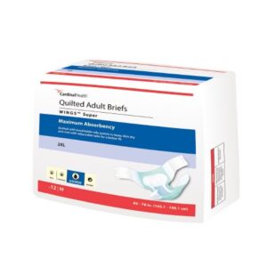 Unisex Adult Incontinence Brief Wings Super Quilted 2X-Large Disposable Heavy Absorbency