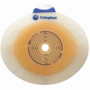 Ostomy Barrier SenSura Click Trim to Fit, Standard Wear Double Layer Adhesive 40 mm Flange Green Code System 5/8 to 7/8 Inch Opening