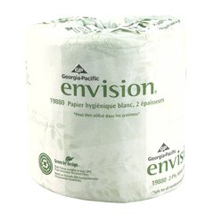 Toilet Tissue envision White 2-Ply Standard Size Cored Roll 550 Sheets 3-4/5 X 4 Inch
