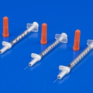 Safety Insulin Syringe with Needle Magellan 0.5 mL 5/16 Inch 30 Gauge Sliding Safety Needle Regular Wall