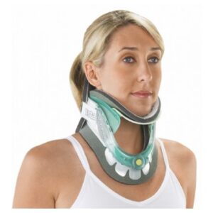 Rigid Cervical Collar Aspen Vista Preformed Adult One Size Fits Most Two-Piece / Trachea Opening Adjustable Height 15 to 19 Inch Neck Circumference
