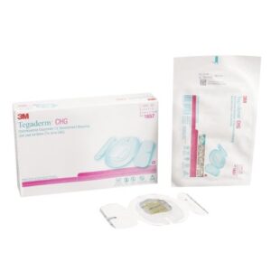 I.V. Dressing with CHG 3M Tegaderm CHG (Chlorhexidine Gluconate) / Film 3 1/2 X 4 1/2 Inch Sterile