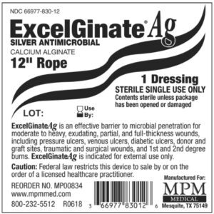 Silver Alginate Dressing ExcelGinate AG 12 Inch Length Rope Sterile
