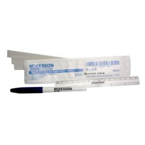Skin Marker with Ruler and Labels Medi-Pak Performance Plus Prep-Resistant Gentian Violet Ink Sterile Full Size Dual Tip, Regular / Fine