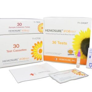 Cancer Screening Test Kit Hemosure Fecal Occult Blood Test (iFOB or FIT) 30 Tests CLIA Waived