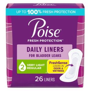 Bladder Control Pad Poise Fresh Protection 7-1/2 Inch Length Light Absorbency Polymer Core One Size Fits Most