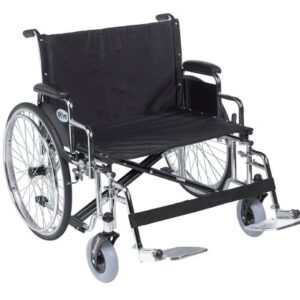Bariatric Wheelchair drive Sentra EC Dual Axle Desk Length Arm Black Upholstery 26 Inch Seat Width Adult 700 lbs. Weight Capacity