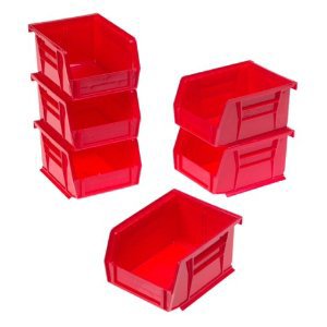 Storage Bin AkroBins Red Plastic 3 X 4-1/8 X 5-3/8 Inch