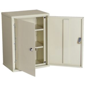 Narcotic Cabinet Wall Mount Heavy Duty Steel Adjustable Shelves Double Key Lock