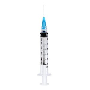 Standard Hypodermic Syringe with Needle Nipro 3 mL 3/4 Inch 22 Gauge NonSafety Ultra Thin Wall