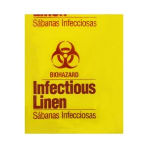 Infectious Linen Bag Biohazard Symbol / Infectious Linen 40 to 45 gal.  Yellow 40 X 46 Inch