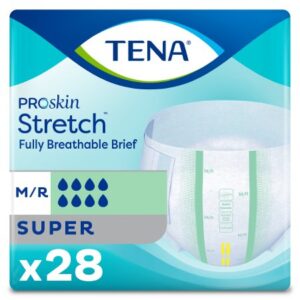 Unisex Adult Incontinence Brief TENA ProSkin Stretch Super Medium Disposable Heavy Absorbency