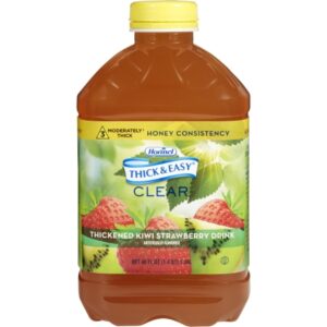 Thickened Beverage Thick & Easy 46 oz. Bottle Kiwi Strawberry Flavor Liquid IDDSI Level 3 Moderately Thick/Liquidized