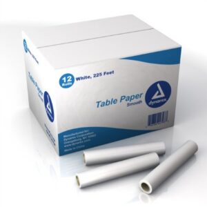 Table Paper Dynarex 14 Inch Width 225 Foot Length White Smooth