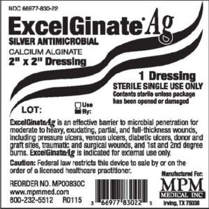 Silver Alginate Dressing ExcelGinate AG 2 X 2 Inch Square Sterile