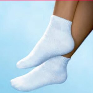 Diabetic Compression Socks JOBST Sensifoot Mini Crew Ankle High Medium White Closed Toe