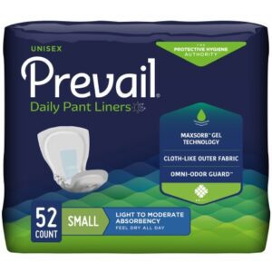 Incontinence Liner Prevail Daily Pant Liners 12-1/2 Inch Length Moderate Absorbency Polymer Core Small