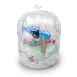 Trash Bag Colonial Bag 30 gal. Clear LLDPE 0.45 mil 30 X 36 Inch X-Seal Bottom Flat Pack
