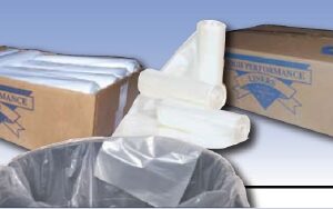Trash Bag Colonial Bag 33 gal. Clear LLDPE 1 mil 33 X 40 Inch X-Seal Bottom Flat Pack