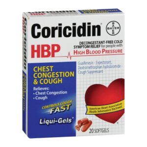 Cold and Cough Relief Coricidin HBP Chest Congestion & Cough 200 mg – 10 mg Strength Softgel 20 per Bottle