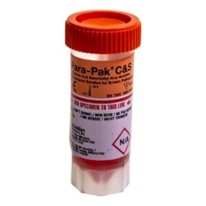Stool Specimen Container Para-Pak Single-Vial C and S 15 mL Fill (0.5 oz.) Screw Cap with Sampling Device NonSterile