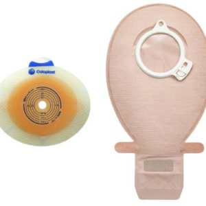 Ostomy Barrier SenSura Click Precut, Standard Wear Double Layer Adhesive 40 mm Flange Green Code System 3/4 Inch Opening