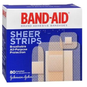 Adhesive Strip Band-Aid 2-1/4 X 3 Inch / 3/4 X 3 Inch / 5/8 X 2-1/4 Inch / 7/8 X 7/8 Inch Plastic Assorted Shapes Sheer Sterile