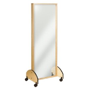 Glass Portable Mirror 26.5 X 72 X 21 Inch Almond