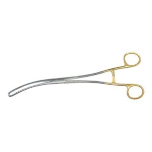 Tenaculum Forceps MedGyn Teale 10 Inch Length OR / Surgical Grade German Stainless Steel NonSterile Locking Finger Ring Handle Curved 3 X 4 Teeth