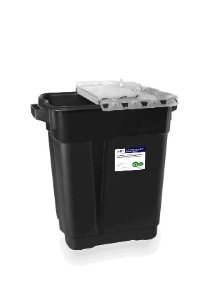 RCRA Waste Container Recykleen Black Base 18-1/2 X 17-3/4 X 11-3/4 Inch Vertical Entry 9 Gallon