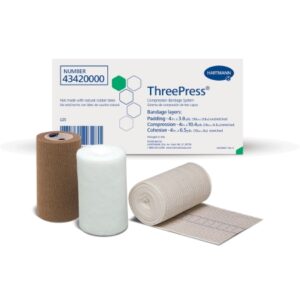 3 Layer Compression Bandage System ThreePress Multiple Sizes Self-Adherent Closure Tan / White NonSterile 35 to 40 mmHg