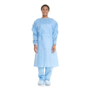 Protective Procedure Gown Halyard Tri-Layer X-Large Blue NonSterile AAMI Level 2 Disposable