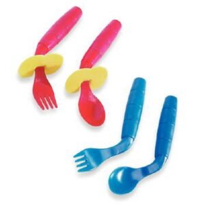 Spoon / Fork EasieEaters Angled / Right Handed Red / Blue Plastic