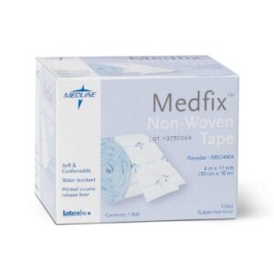 Water Resistant Dressing Retention Tape with Liner MedFix White 4 Inch X 11 Yard Nonwoven NonSterile