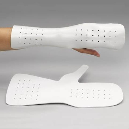 Dorsal Blocking Wrist Splint Rolyan Pre-Cut / Solid Polyflex II Thermoplastic Left or Right Hand White Medium