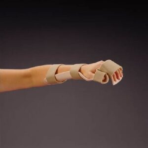 Resting Pan Mitt Hand / Wrist Splint with Strapping Rolyan Preformed Thermoplastic Left Hand White Medium