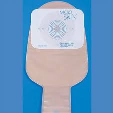 Colostomy Pouch MicroSkin One-Piece System 11 Inch Length Flat, Trim to Fit Up to 1-3/4 Inch Stoma Drainable